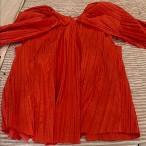 COS Vibrant orange Pleated Blouse.  This blouse is extremely striking!